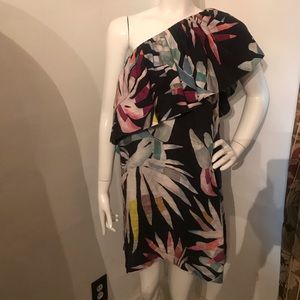 Mara Hoffman midi dress off shoulder tropical maxi dress size 8